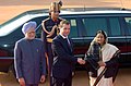 The President, Smt. Pratibha Devisingh Patil and the Prime Minister, Dr. Manmohan Singh at the ceremonial reception of the President of Russia, Mr. Dmitry A. Medvedev at Rashtrapati Bhavan in New Delhi on December 05, 2008.jpg