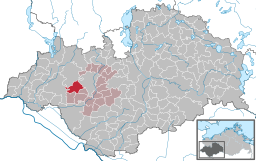 Läget för kommunen Toddin i Landkreis Ludwigslust-Parchim