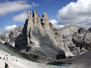 The Vajolet Towers from the Santner Pass