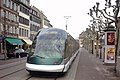 Modern tram in Strasbourg, France.