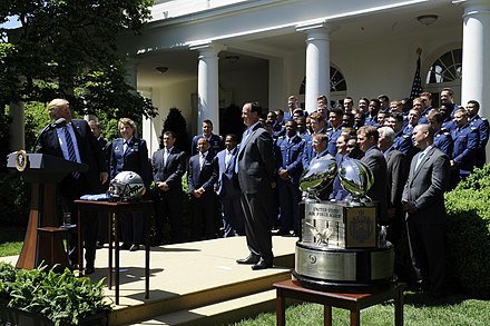 Presentation of the Commander in Chief's Trophy to the Air Force Falcons, May 2, 2017