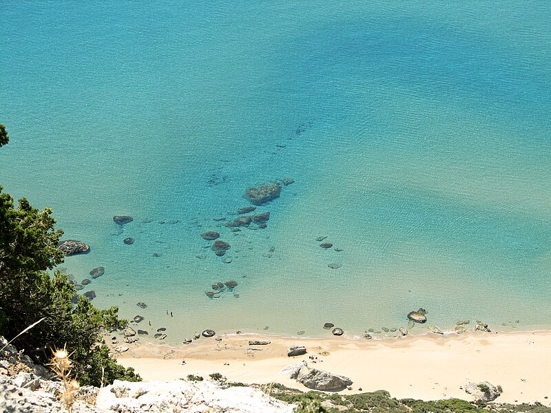 File:Tsambika Bay Rhodes Greece viewed from monastery 2.jpg