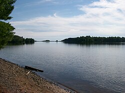 The Turtle-Flambeau Flowage is a major source of summer tourism Turtle-Flambeau Flowage.JPG