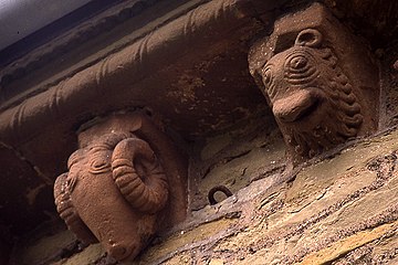 Kilpeck romanesque corbels (Ram and Lion)