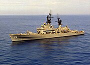 USS Biddle (CG-34) port bow view c1982