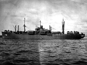 USS Braxton (APA-138) at anchor, circa in 1945.jpg