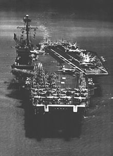 Ranger comes alongside at Pearl Harbor in March 1962 at the end of a WESTPAC cruise