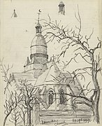 L'église en février 1917