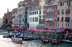 Gondolas in the Grand Canal. Venice, Italy 2009