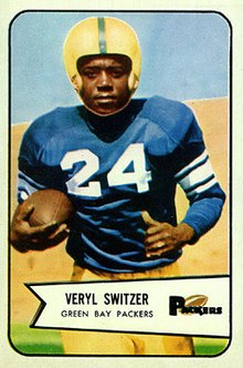 Veryl Switzer was one of the Packers' first-round selections in the 1954 draft. Veryl Switzer - 1954 Bowman.jpg