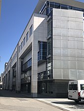 A metal and glass façade.