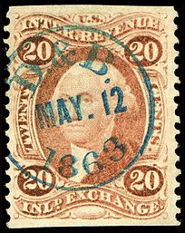 Inland exchange, 1862 issue Washington revenue 20c R42b.jpg