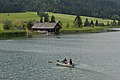 English: Rowboat at the lake Deutsch: Ruderboot am See
