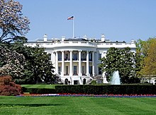 The White House, residence and workplace of the U.S. President WhiteHouseSouthFacade.JPG