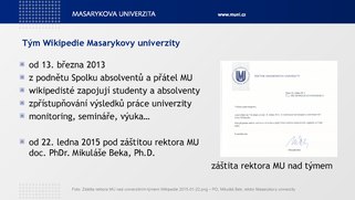Tým Wikipedie Masarykovy univerzity
