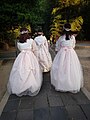 Women wearing a Hanbok traditional Korean costumes in Gyeongju