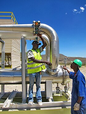 Power plant workers in Olkaria