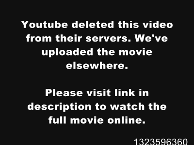Screenshot from a spam video on YouTube claiming that the film in question has been deleted from the site, and can only be accessed on the link posted by the spambot in the video description. If the video were actually removed by YouTube, the description would be inaccessible and the deletion notification would look different.