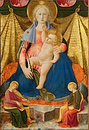 扎諾比·斯特羅齊（英語：Zanobi strozzi）的《謙卑的聖母與兩個奏樂天使》（Madonna dell'Umiltà con due angeli musicanti），83.5 × 56.8cm，約作於1448－1450年，2001年由安東尼奧和比安卡·德·費奧（Antonio e Bianca de Feo）捐贈[5]