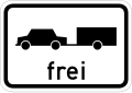 Zusatzschild 723 Personenkraftwagen mit Anhänger (Sinnbild) frei (500 × 350 mm)