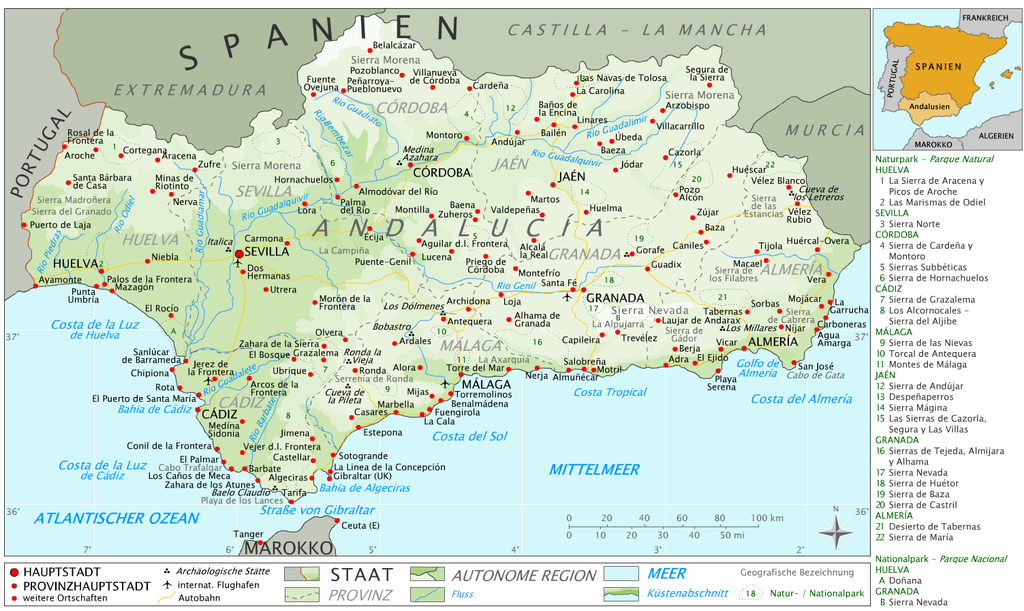 landkarte andalusien Datei Andalusien Karte Png Wikipedia landkarte andalusien
