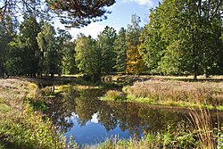 Ubort-floden nær byen Olevsk, Zjytomyr oblast, Ukraine