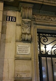118 avenue du Général-Leclerc, Paris, plaque France Clidat.jpg