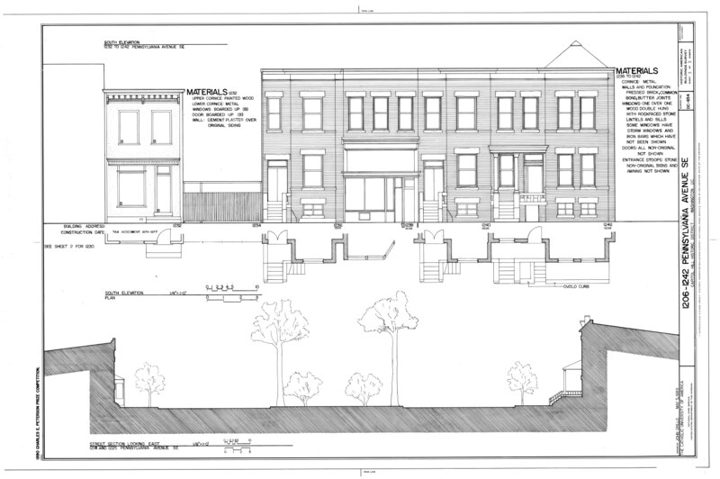 File:1206-1242 Pennsylvania Avenue, Southeast (Houses), Washington, District of Columbia, DC HABS DC,WASH,577- (sheet 3 of 3).tif