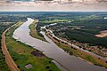 Widok w kier. południowym na Odrę oraz śluzy Hohensaaten Ost (C) i Hohensaaten West (P)