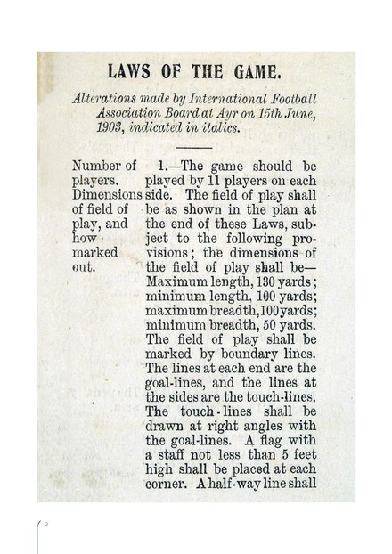 The Laws of the Game in 1903