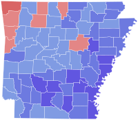 1984 United States Senate election in Arkansas results map by county.svg