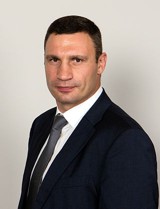 <span class="mw-page-title-main">Mayor of Kyiv</span> Head of the executive branch of the Government of Kyiv, Ukraine