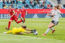 Milica Kostic and Jule Brand in action, 2021. 2021-09-21 Fussball, Frauen, Landerspiel, Deutschland - Serbien 1DX 4923 by Stepro.jpg