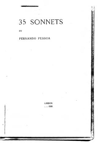 <i>35 Sonnets</i> English-language poetry collection by Fernando Pessoa