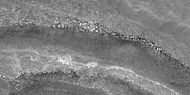 Close view of layers, as seen by HiRISE under HiWish program. Some of the layers are breaking up into large blocks.