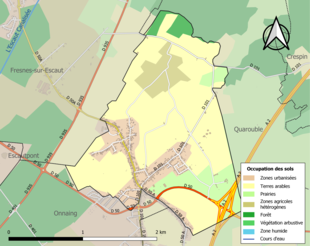 Kolorowa mapa przedstawiająca użytkowanie gruntów.