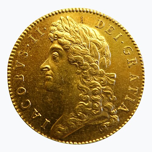 Five-guinea coin, James II, Great Britain, 1688