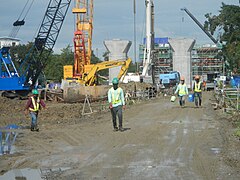 Construction of the railway station, December 2020