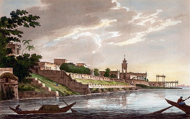1787లో పశ్చిమ బెంగాల్ లోని చిన్సురియ వద్ద డచ్చు వారి స్తావరం యొక్క తైల వర్ణ చిత్రం.