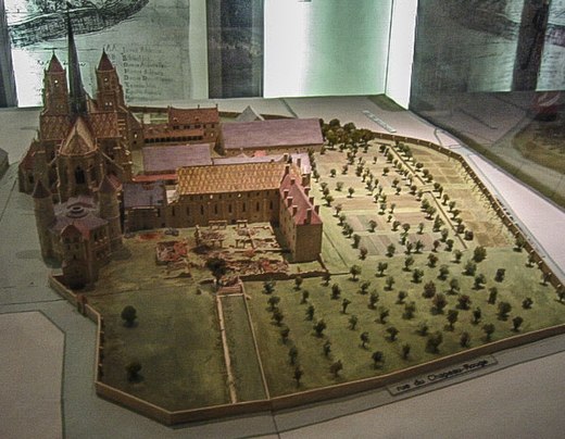Maquette van voormalige abdij Saint-Bénigne in Dijon