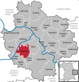 Läget för Aholming i Landkreis Deggendorf