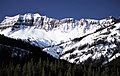 Amphitheater Mountain with snow from Silver Gate, Montana