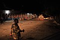 An Ethiopian soldier, as part of the African Union Mission in Somalia, walks through Baidoa, Somalia, on June 22 during a night patrol in the city. AMISOM Photo - Tobin Jones (14332233820).jpg