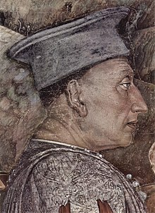 Andrea Mantegna: Ludovico III Gonzaga (detail from the frescoes of the Camera degli Sposi, 1465-74) Andrea Mantegna 081.jpg