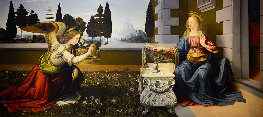 Annunciation (Leonardo) (cropped)