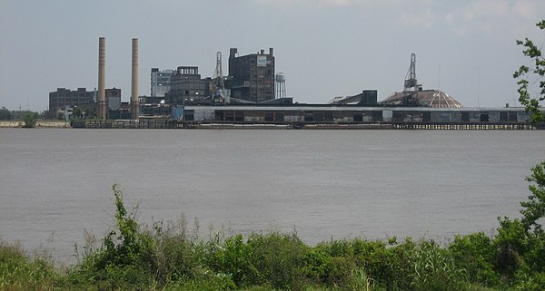 The Domino sugar refinery in Arabi, Louisiana, USA