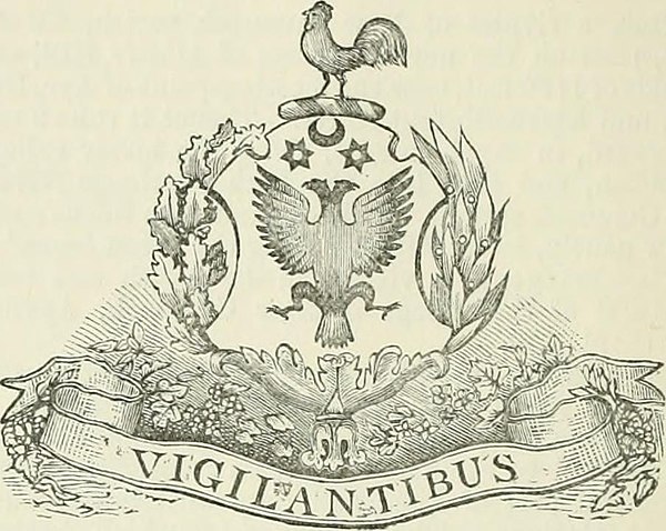 Arms of Airdrie - The town's motto is the Latin word Vigilantibus (Being Watchful). It comes from Aitcheson of Rochsolloch