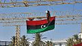 Image 13An effigy of Muammar Gaddafi hangs from a scaffold in Tripoli's Martyrs' Square, 29 August 2011 (from History of Libya)