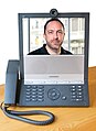 Tandberg E20 Videophone featuring Wikipedia's Jimmy Wales