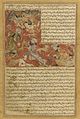 Balami - Tarikhnama - The Battle of Badr - The death of Abu Jahl, and the casting of the Meccan dead into dry wells.jpg